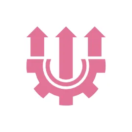 Engranaje con flechas para representar la optimización y el crecimiento